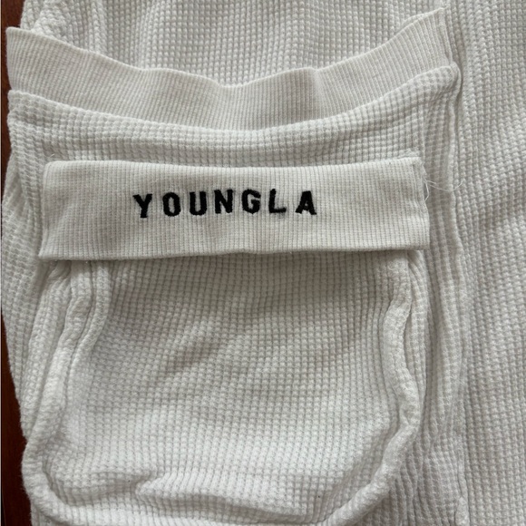 YoungLA White Joggers with Side Pockets - Picture 2 of 4